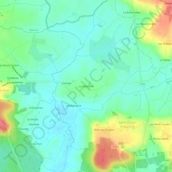 Mapa topográfico La Galaisière, altitud, relieve