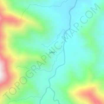Mapa topográfico Lybia, altitud, relieve