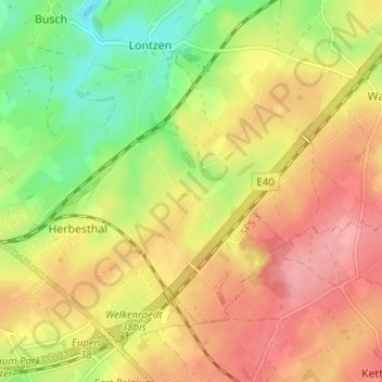 Mapa topográfico Rabotrath, altitud, relieve