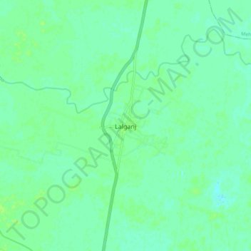 Mapa topográfico Lalganj, altitud, relieve