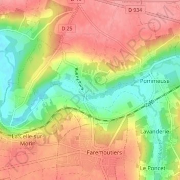 Mapa topográfico Tresmes, altitud, relieve