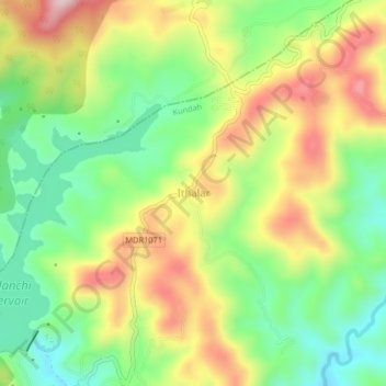 Mapa topográfico Ithalar, altitud, relieve