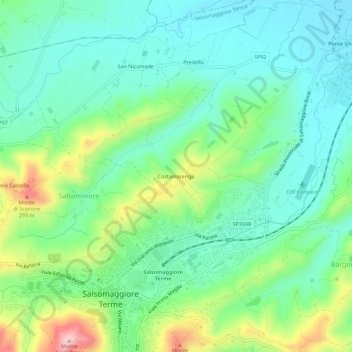 Mapa topográfico Costamarenga, altitud, relieve