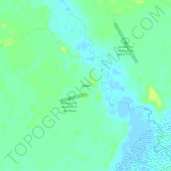 Mapa topográfico Gruta, altitud, relieve