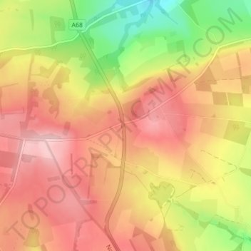Mapa topográfico Kiln Pit Hill, altitud, relieve