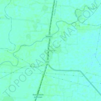 Mapa topográfico Daniawan, altitud, relieve