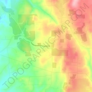 Mapa topográfico Wyandotte, altitud, relieve