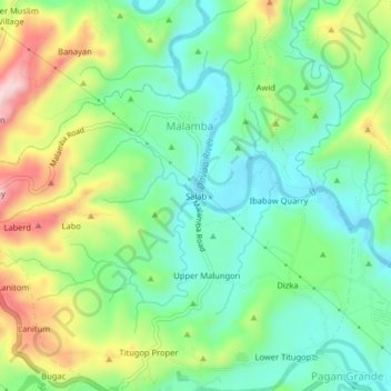 Mapa topográfico Salab, altitud, relieve