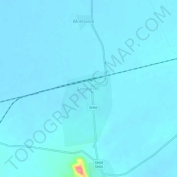 Mapa topográfico Samdari RS, altitud, relieve