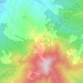 Mapa topográfico Ponibbiale, altitud, relieve