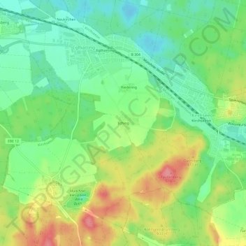 Mapa topográfico Ilching, altitud, relieve