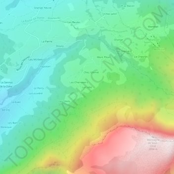 Mapa topográfico La Culaz, altitud, relieve