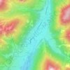 Mapa topográfico Pozza di Fassa - Poza, altitud, relieve