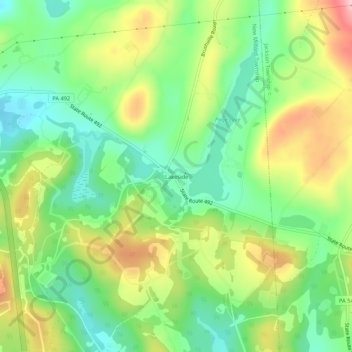 Mapa topográfico Lakeside, altitud, relieve