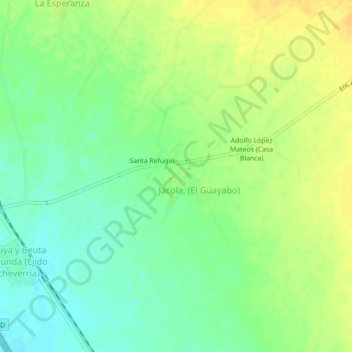 Mapa topográfico López Mateos, altitud, relieve