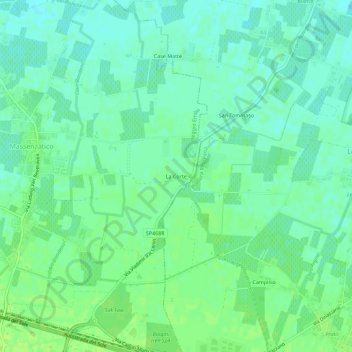 Mapa topográfico La Corte, altitud, relieve