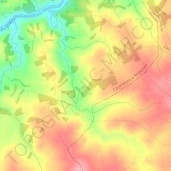 Mapa topográfico Peladas, altitud, relieve