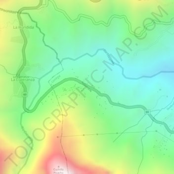 Mapa topográfico La Perdida, altitud, relieve