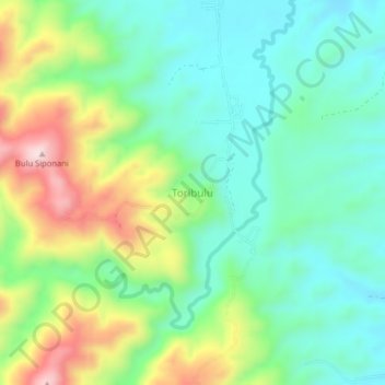 Mapa topográfico Toribulu, altitud, relieve