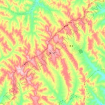 Mapa topográfico 驿马乡, altitud, relieve