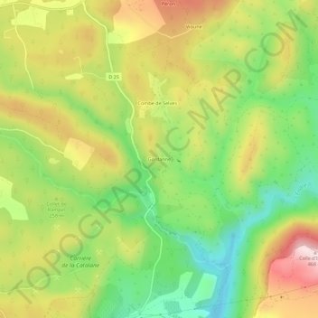Mapa topográfico Gardanne, altitud, relieve