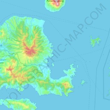 Mapa topográfico Kamara, altitud, relieve