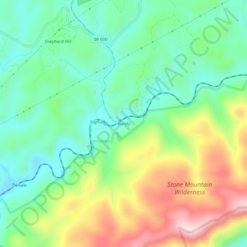 Mapa topográfico Bundy, altitud, relieve