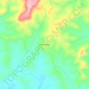 Mapa topográfico Santa Maria, altitud, relieve