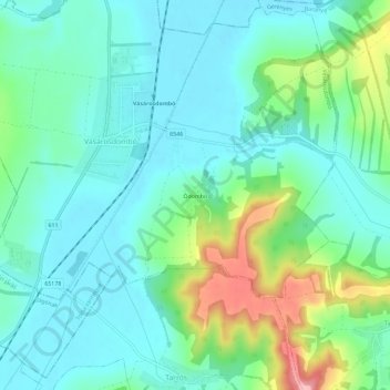 Mapa topográfico Ódombó, altitud, relieve