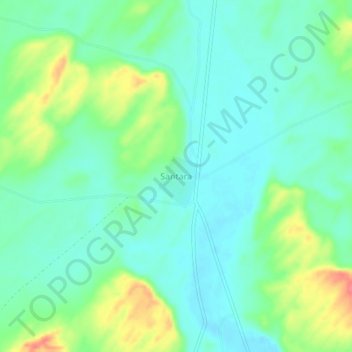 Mapa topográfico Santara, altitud, relieve