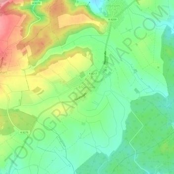 Mapa topográfico Engelswies, altitud, relieve