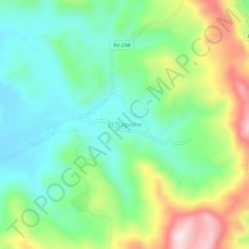 Mapa topográfico El Trapiche, altitud, relieve