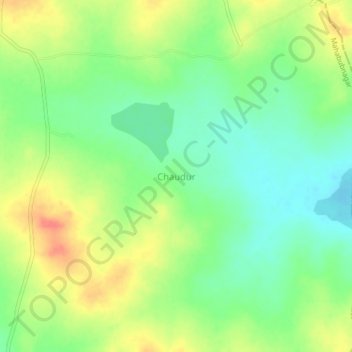 Mapa topográfico Chaudur, altitud, relieve