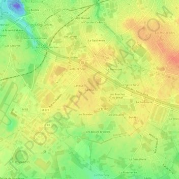 Mapa topográfico Galheur, altitud, relieve