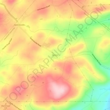 Mapa topográfico Harlem, altitud, relieve