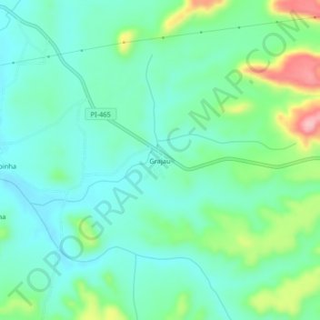 Mapa topográfico Grajau, altitud, relieve
