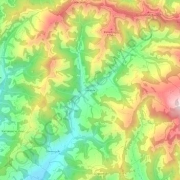 Mapa topográfico Gmünde, altitud, relieve