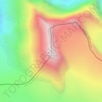 Mapa topográfico Mount King Edward, altitud, relieve