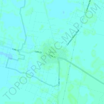 Mapa topográfico Molas, altitud, relieve