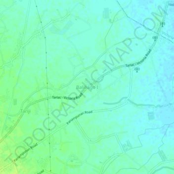 Mapa topográfico Balibago Ⅰ, altitud, relieve