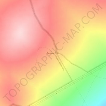 Mapa topográfico Rainbow Wells, altitud, relieve