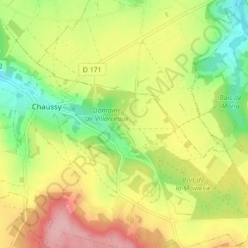 Mapa topográfico La Bergerie, altitud, relieve