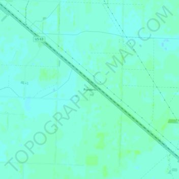 Mapa topográfico Ponders, altitud, relieve