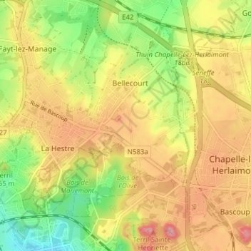 Mapa topográfico La Barrière, altitud, relieve