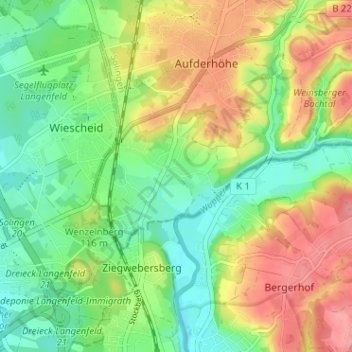 Mapa topográfico Gosse, altitud, relieve