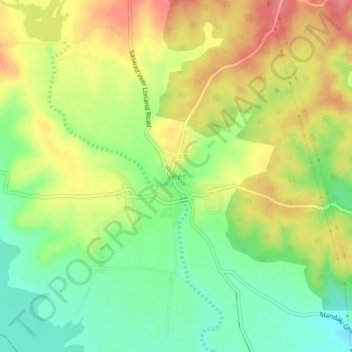 Mapa topográfico Veer, altitud, relieve