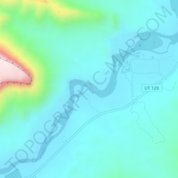 Mapa topográfico Rocky Rapids, altitud, relieve