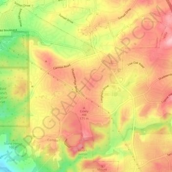 Mapa topográfico Ocean Hills, altitud, relieve