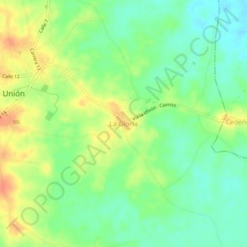 Mapa topográfico La Gloria, altitud, relieve
