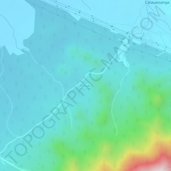 Mapa topográfico Piroás, altitud, relieve